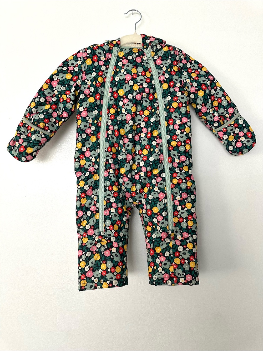 BABY BODEN Floral Hooded One-Piece Snowsuit (12 - 18 Months)